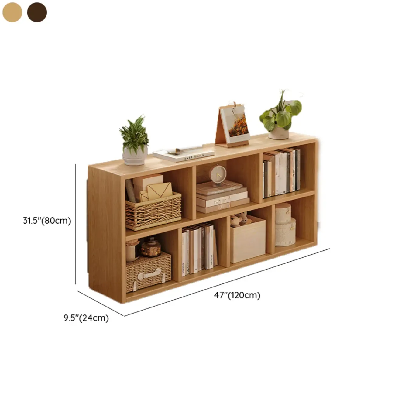 Modern Wooden Compact Bookcase Home Office Shelves