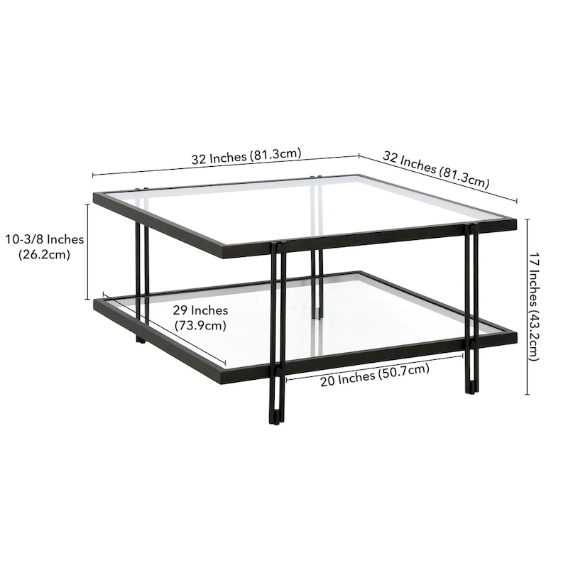Inez Modern Steel and Glass Coffee Table