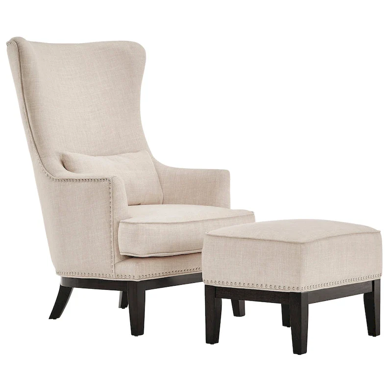 Capella Highback Wing Lounge Chair with Footstool by iNSPIRE Q Artisan
