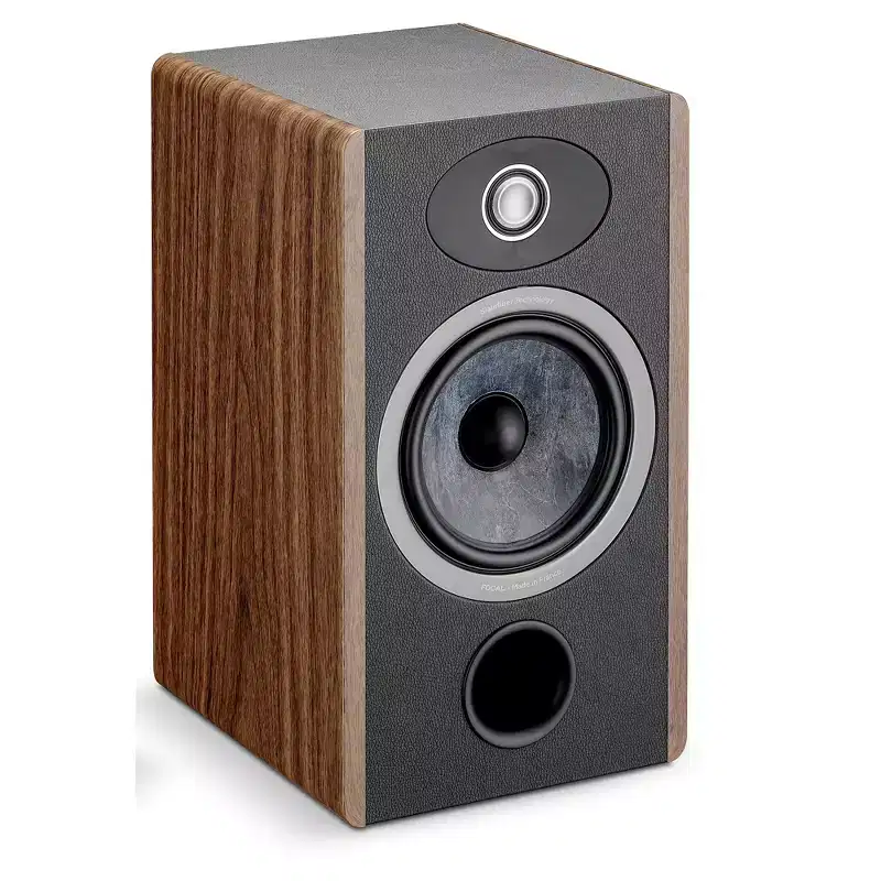Focal Vestia N1 Bookshelves (Dark Wood) Pair And Focal Vestia Center Channel
