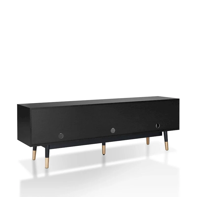 Uddvide Mid-Century Modern Black 71-inch 3-Shelf TV Console by Carson Carrington
