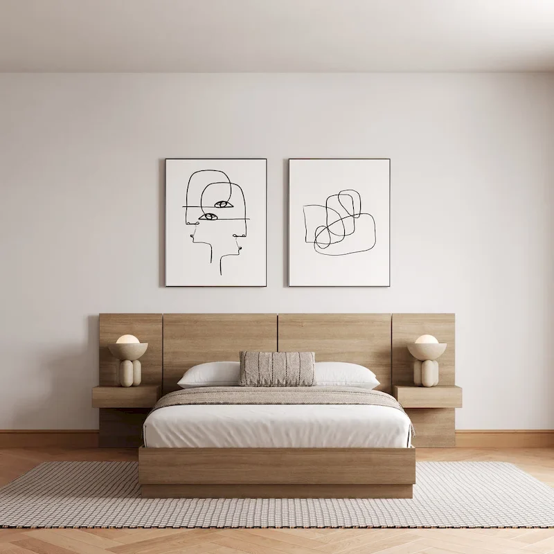 Milano 4-Piece Bedroom Set with Floating Nightstand Extension Panel