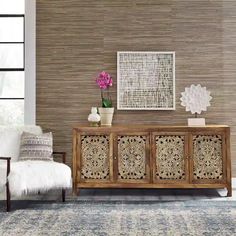 74 Inch 4 Door Accent TV Stand