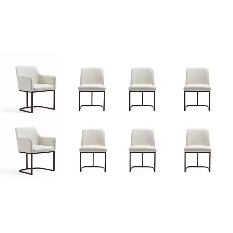 Set of 8 Serena Modern Leatherette Upholstered Dining Chair Set - Manhattan Comfort