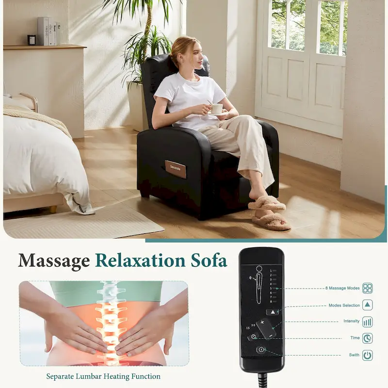 Massage Recliner Push Back Reclining Chair Home Theater Recliner Armchair