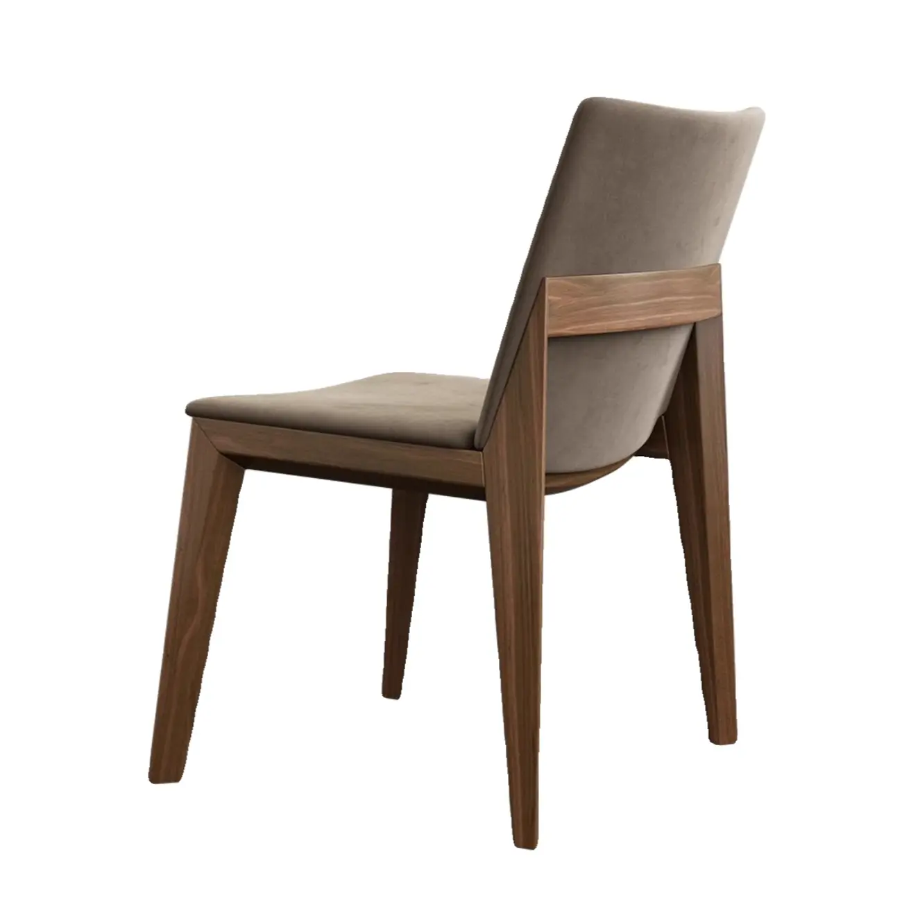 Modern Armless Upholstered Dining Chair with Wood Legs