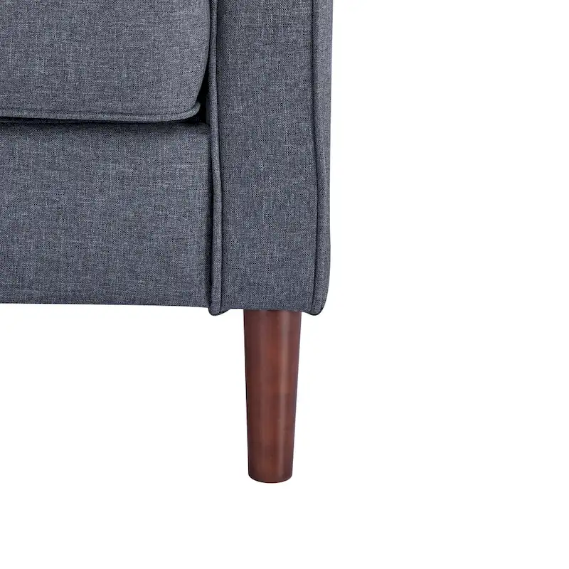 Sedona Modern Accent Chair, Faux Linen / Vegan Leather Armchair