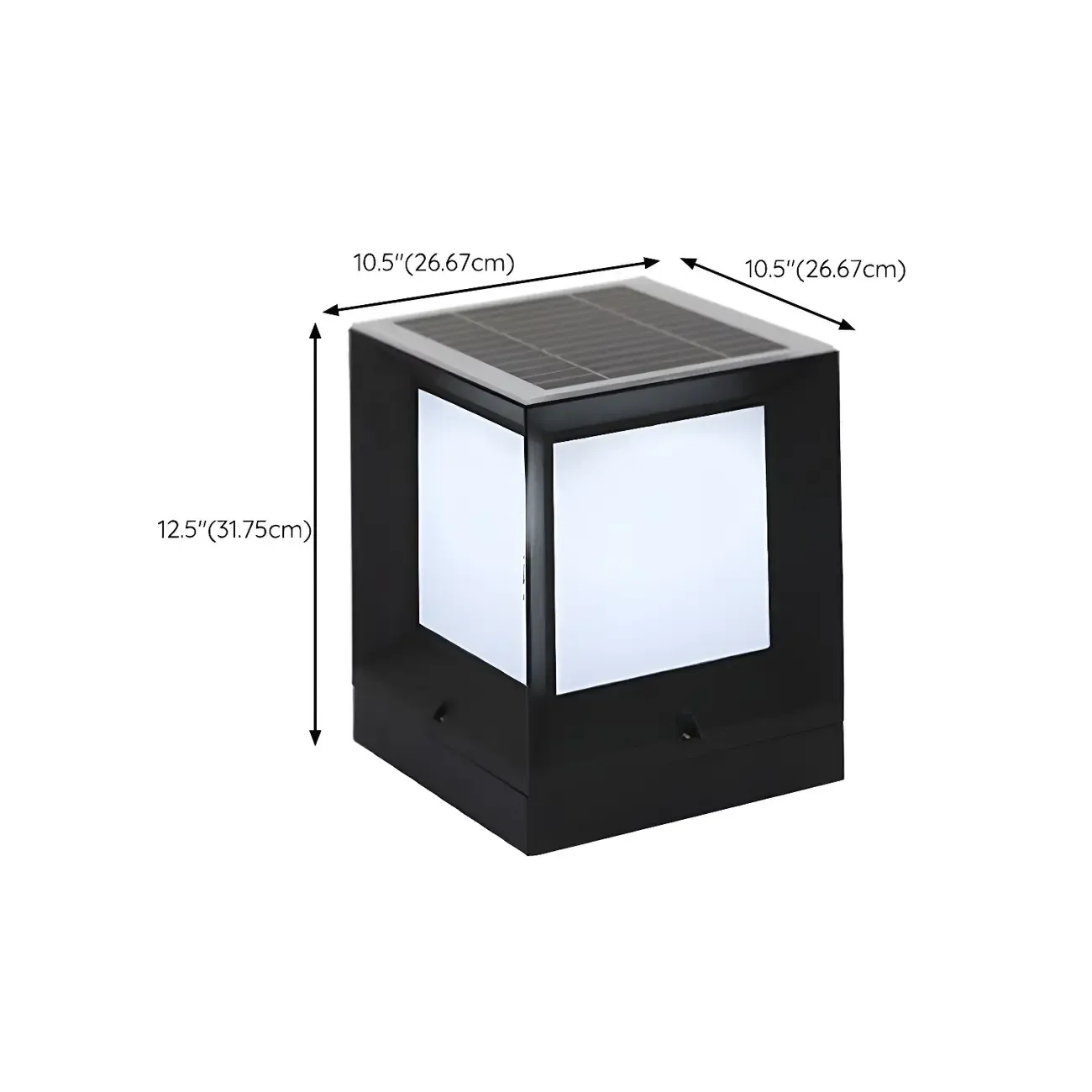 Simple Smooth Metal Cube Post Cap Light