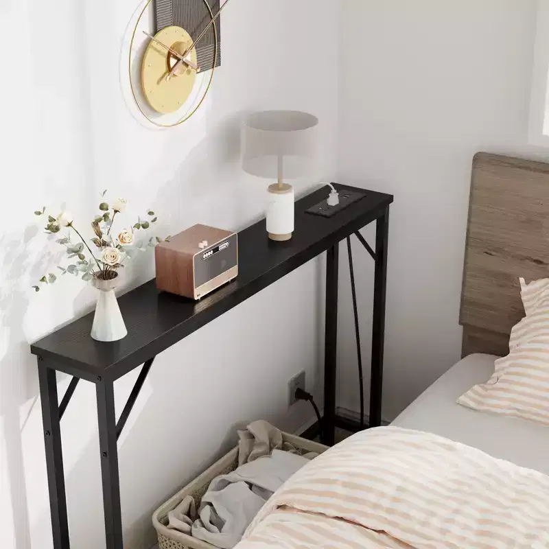 39.4 Skinny Console Table, Narrow Console Table, Behind Couch Table, Industrial-Style Sofa Table, for Living Room, Hallway