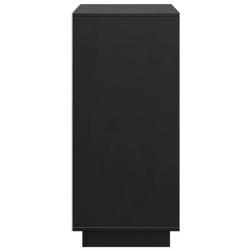 vidaXL Sideboard Black Solid Pine Wood Medium Sideboard Rectangular