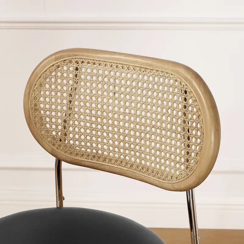 Art Leon Cane Back Faux Leather Upholstered Dining Chair (Set of 2)