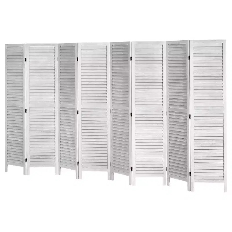 VEVOR Wood Room Divider, 8 Panel Wood Folding Privacy Screen, 66.9 Inches Tall Indoor Louvered Wooden Partition, Portable Decoration Screen