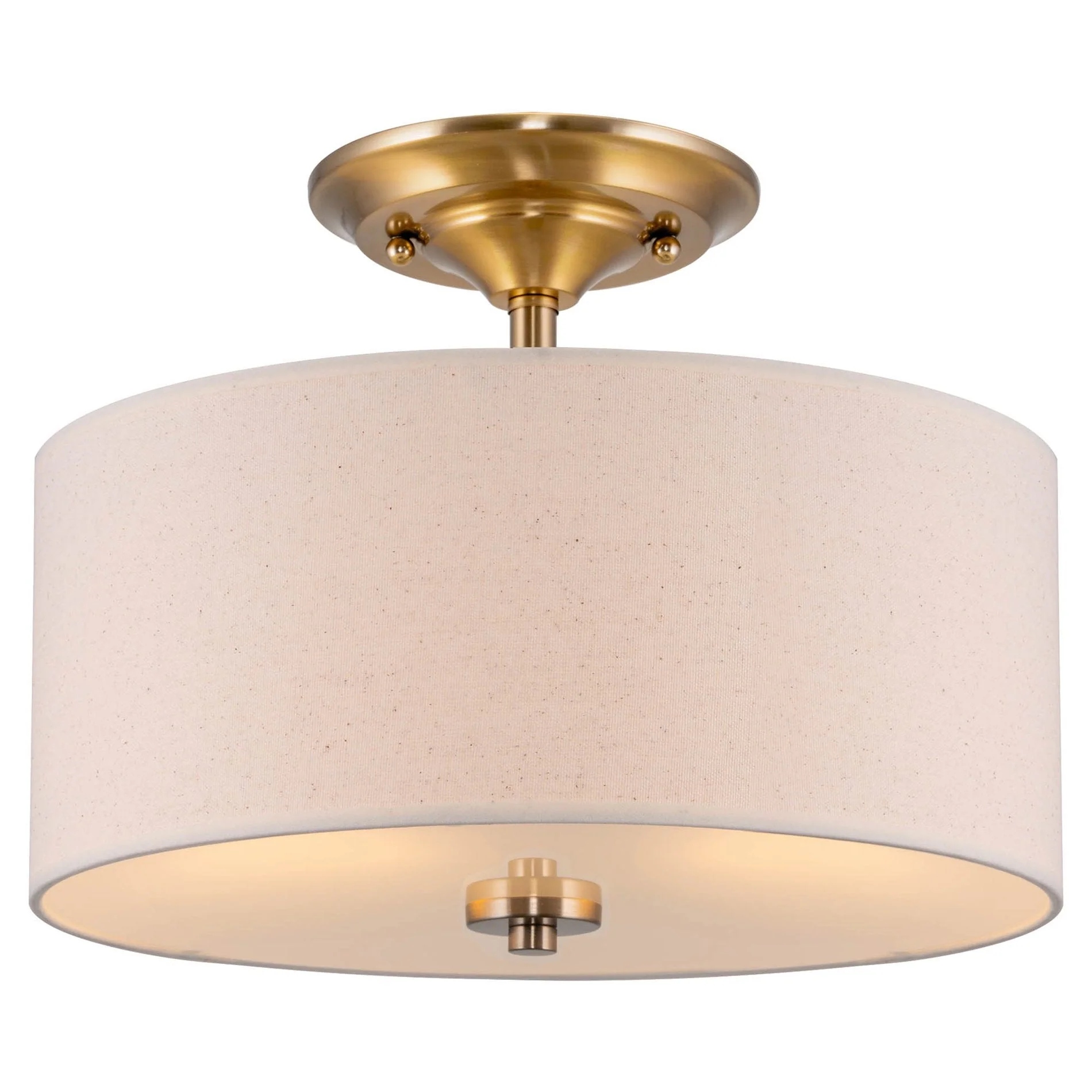 Addison 13 2-Light Semi-Flush Mount Ceiling Light, Cool Brass Finish