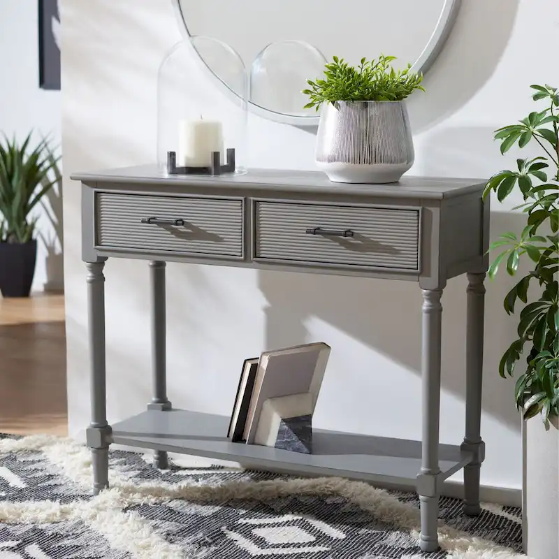 SAFAVIEH Sinda 2-Drawer Console Table - 35.5 W x 13 L x 29.5 H - 36Wx13Dx30H
