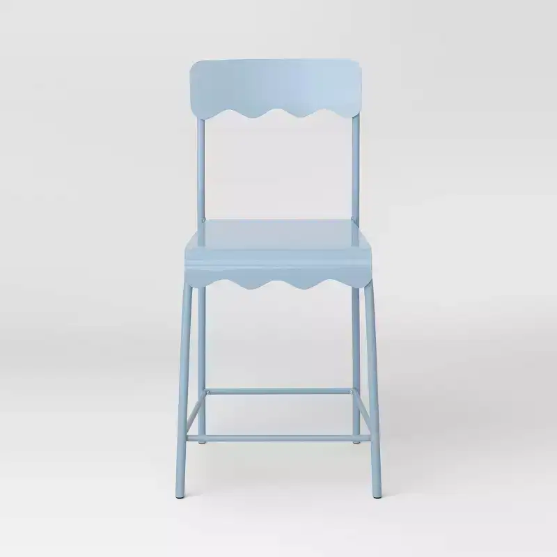 Set of 2 24 Wavy Metal Counter Height Barstool with Footrest - Room Essentials