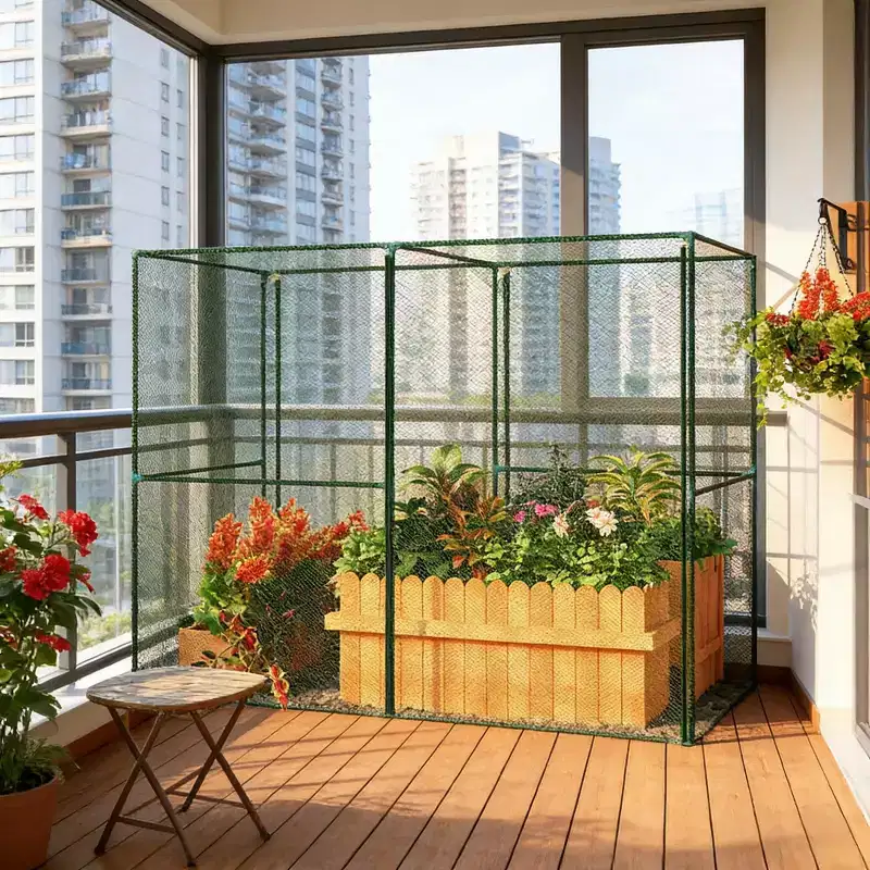 Okak Green Houses for Outside with Steel Frame and Tear-Resistant Mesh, Small Greenhouse with Walk-In Door, Grow Tent for Garden, Green