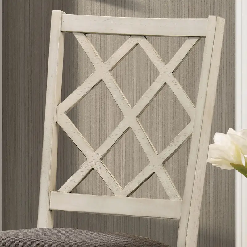 Farmhouse White Wood Dining Chairs (Set of 2)