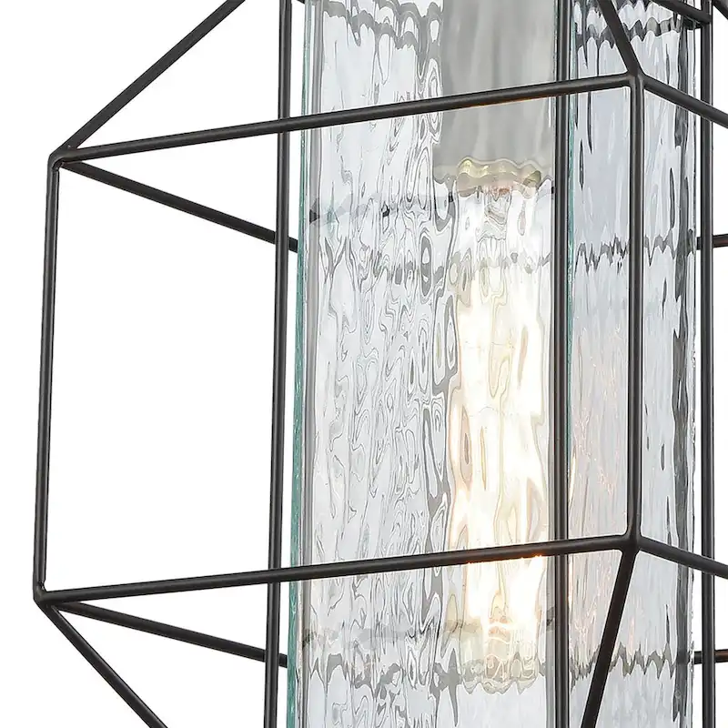 Elk Home Waterbury Oil Rubbed Bronze Glass 1 Light Pendant