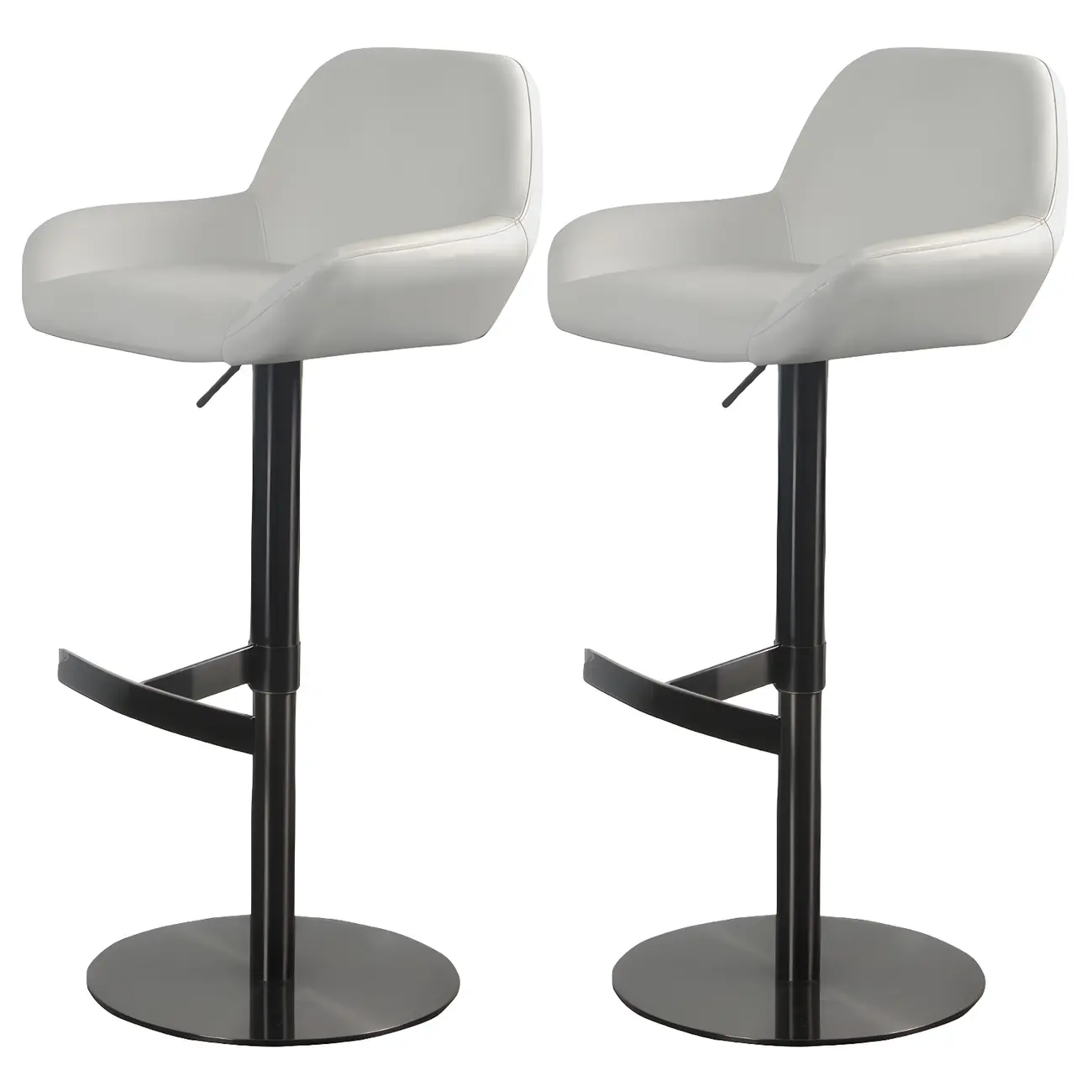 Glossy Metal Bucket Swivel Adjustable Bar Stools