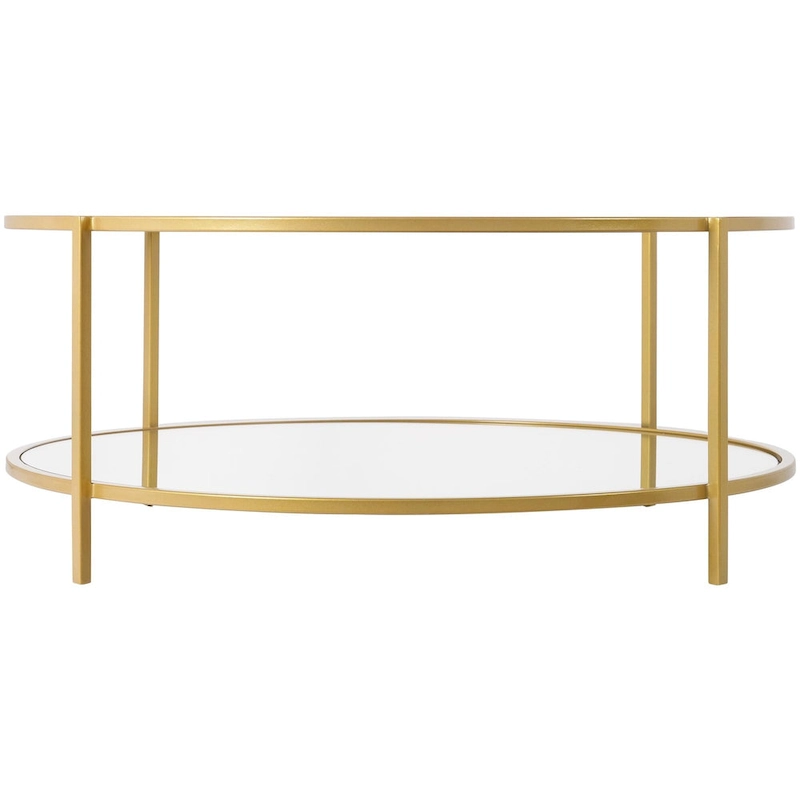 Alecsis Glass Round Coffee Table - 14H x 36W x 36D