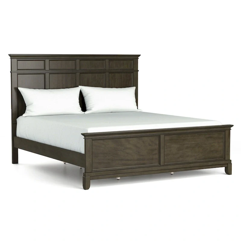Evva Traditional Grey Wood 6-Piece Panel Bedroom Set