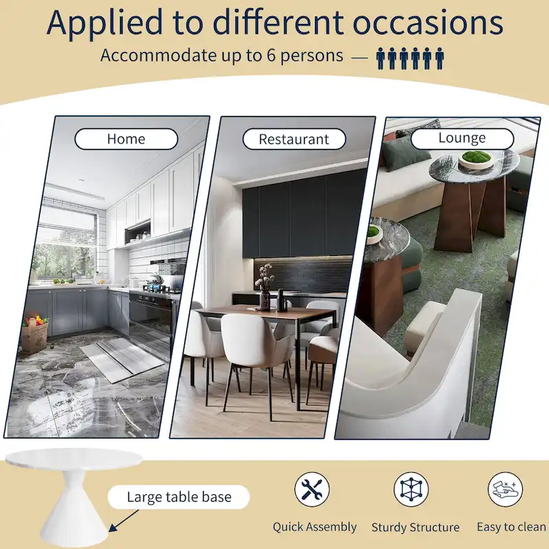 Round High Gloss Dining Table