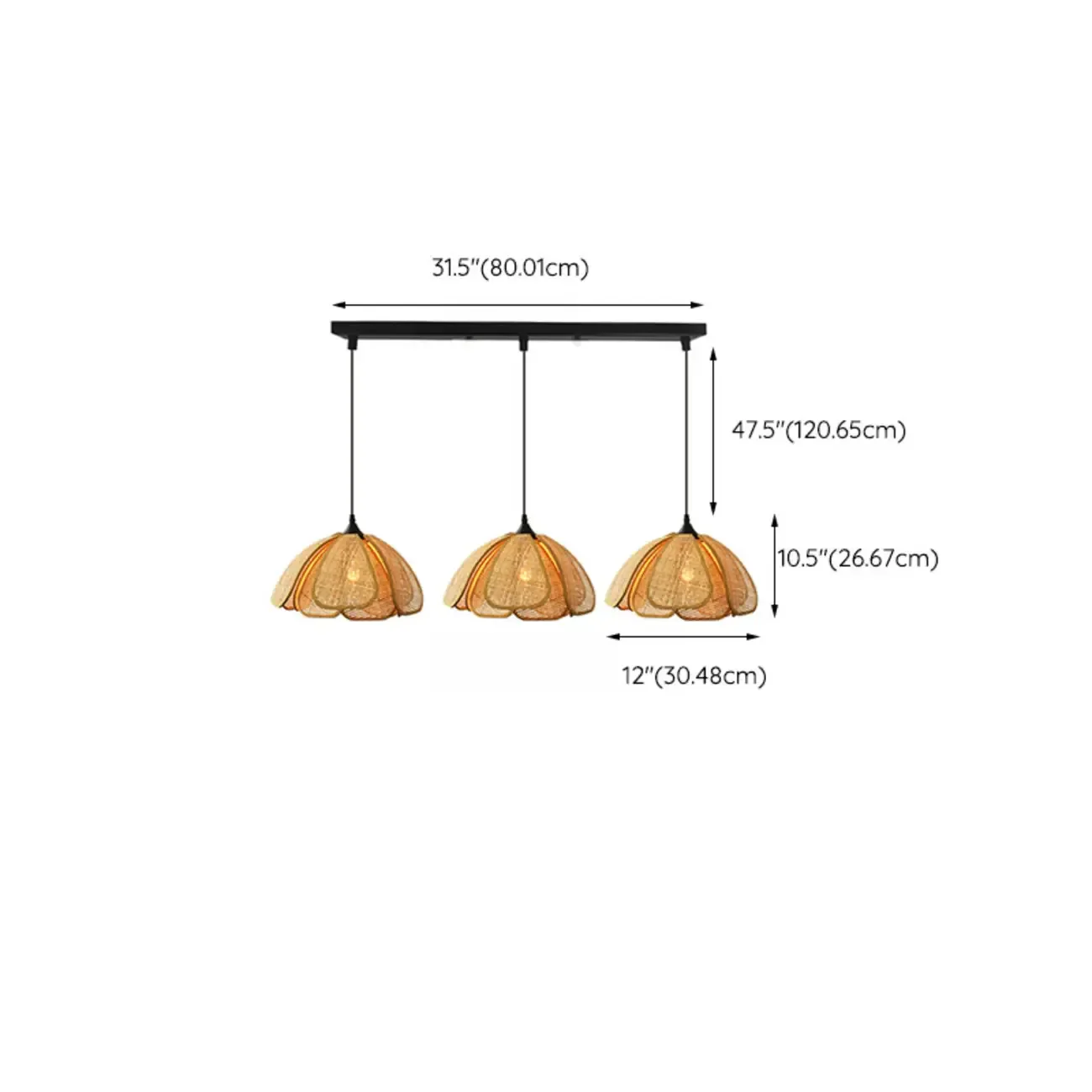 Modern Rattan Geometric Island Pendant Light