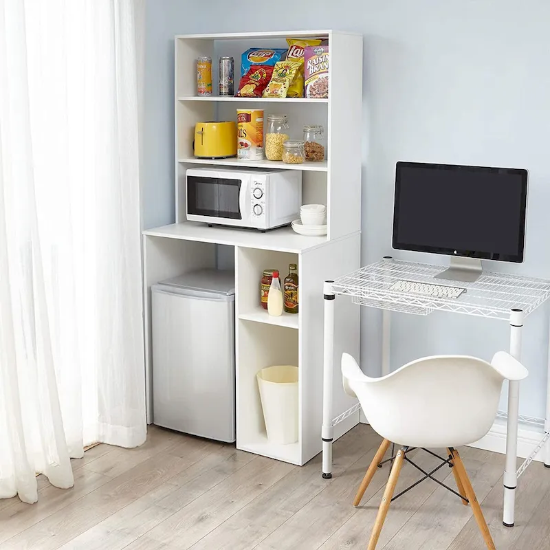 Mini Fridge Dorm Station with Top Shelf