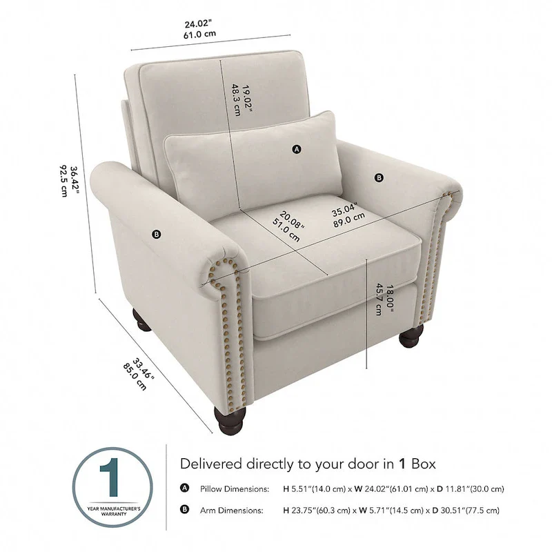 Coventry Accent Chair with Arms by Bush Furniture