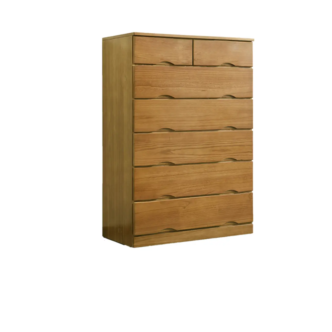 Natural Wood Double Dresser with Lockable Drawer
