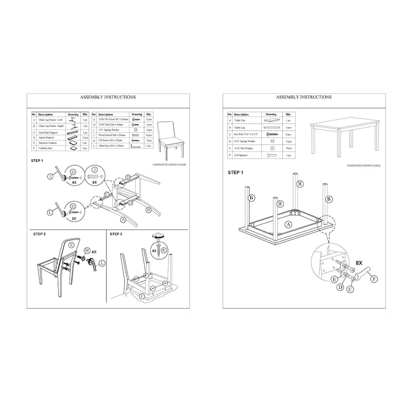 5-Piece Dining Table and Chair Set