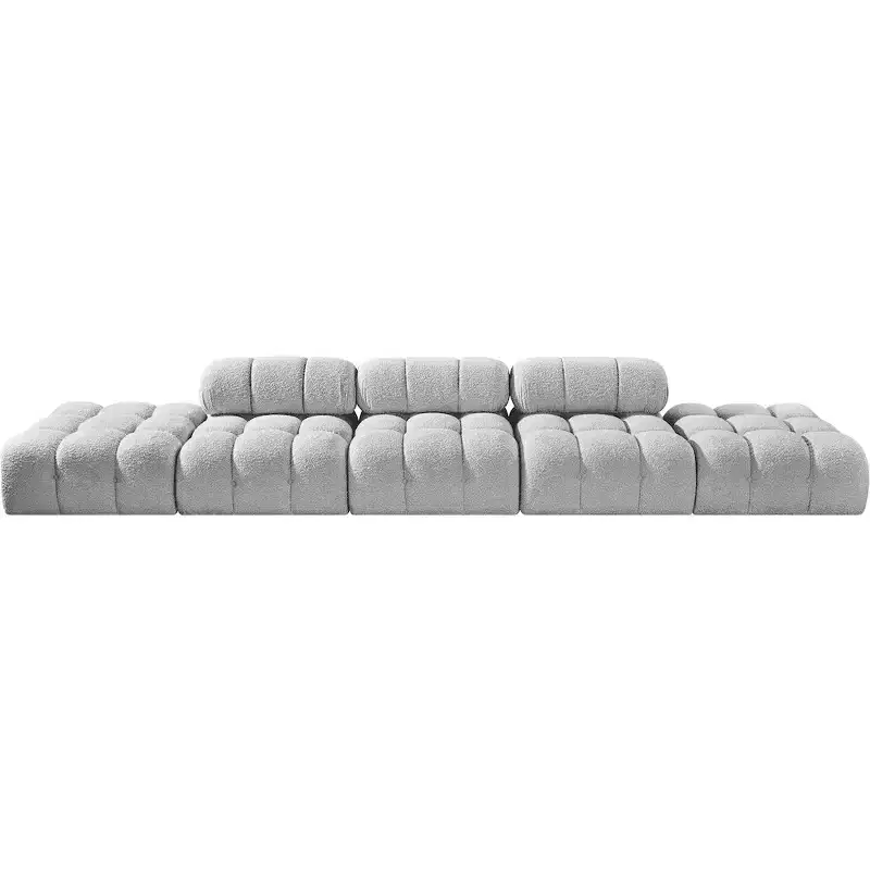 Meridian Furniture Ames 170 Boucle Fabric Upholstered 5pc. Modular Sofa