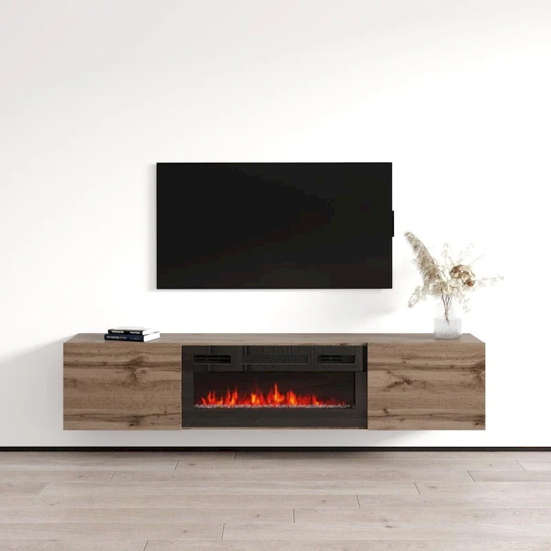 Floating Fireplace TV Stand