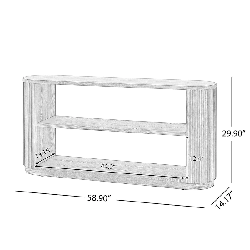 Modern Entryway Console Table - Slim Sofa Table with Open Shelf & Elegant Wood Grain, Multi-Functional Hallway Table