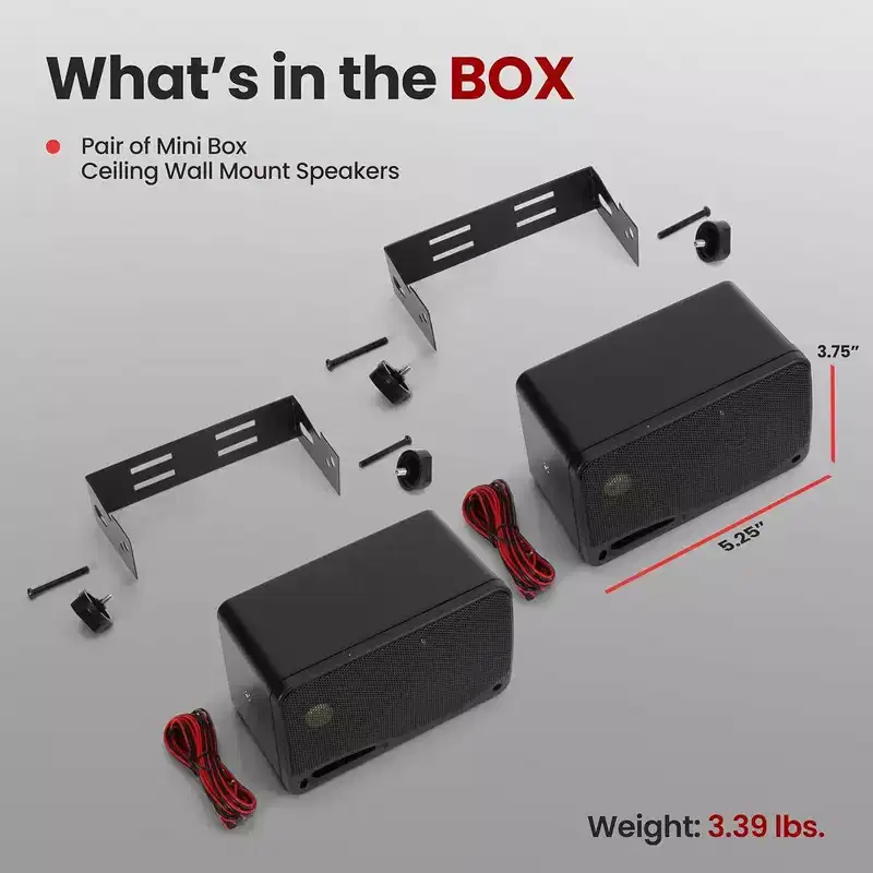 Pyramid 2022SX 3-Way Mini Box Speakers  Black