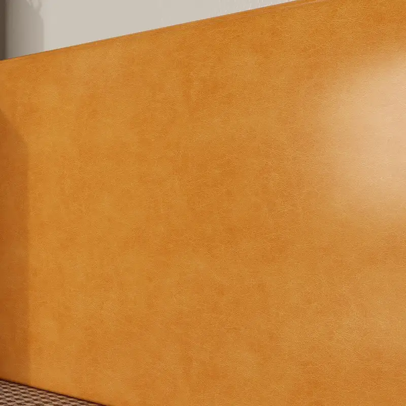 Natural Wood Finish Shoe Cabinet with Houndstooth Bench Seat & PU Backrest – 1-Seat