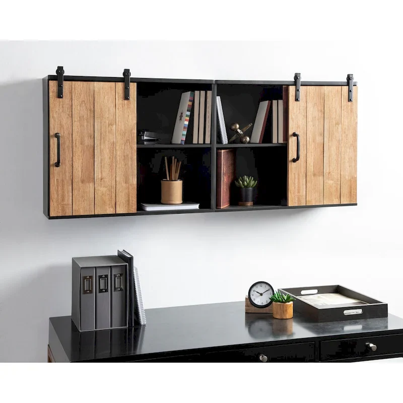 Kate and Laurel Samuels Sliding Barn Door Cabinet - 24x7.25x20