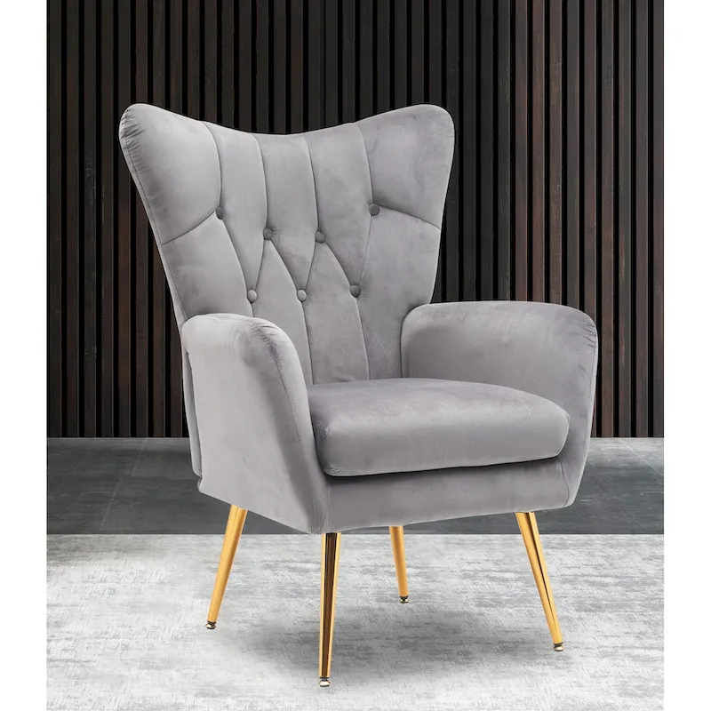 Mid Century Wingback Upholstered Accent Chair