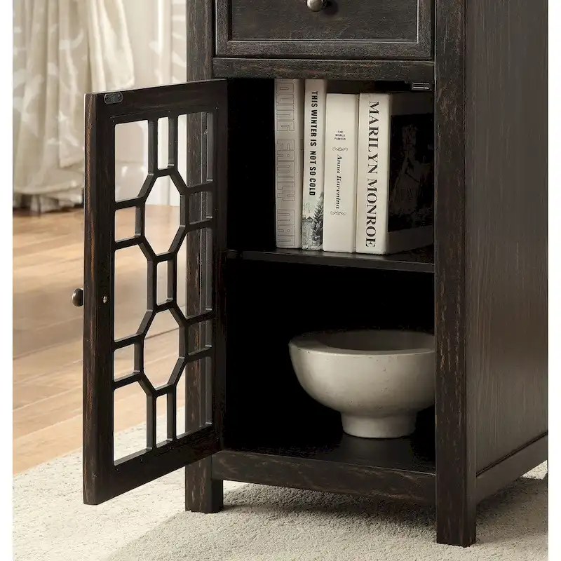 Emma Transitional 18-inch Solid Wood 1-Drawer Side Table by Furniture of America