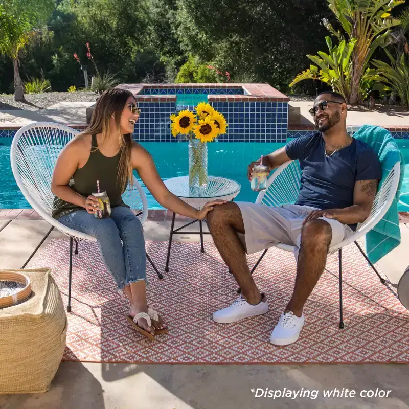 Best Choice Products 3-Piece All-Weather Patio Acapulco Bistro Furniture Set w/ Rope, Glass Top Table