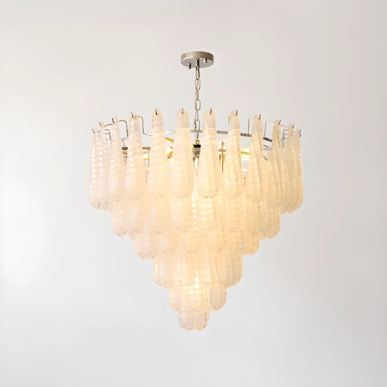 White Crystal Teardrop Glass Modern Chandelier