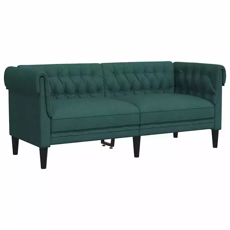 vidaXL Chesterfield Sofa Chair Upholstered Settee Living Room Furniture Fabric - Brown Sofa