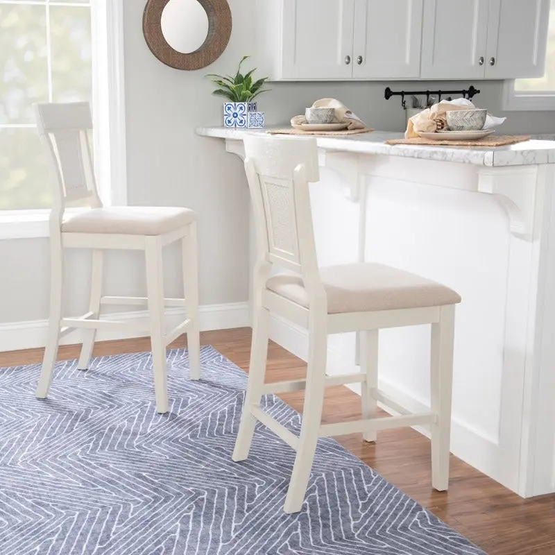 Ryder Handwoven Rattan Farmhouse Counter Stool