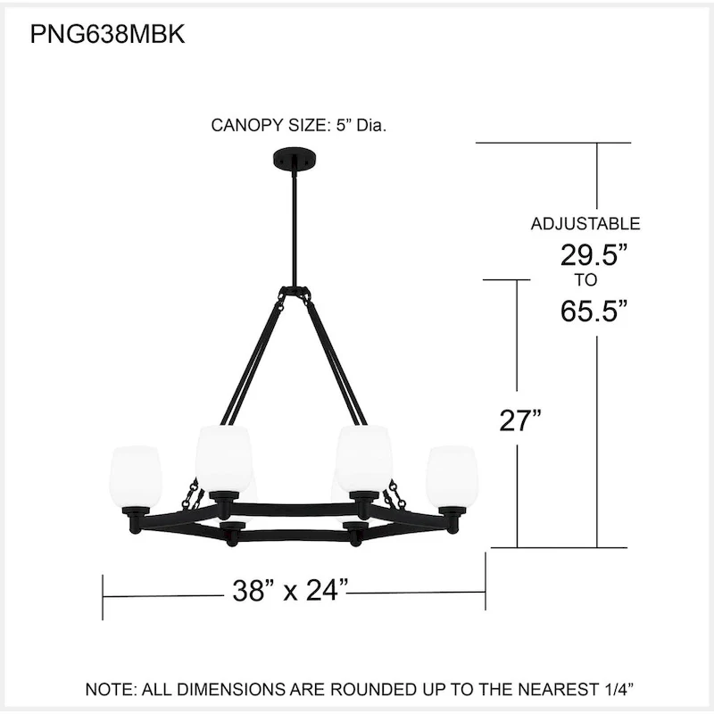 Penning 6-Light Matte Black Island Light