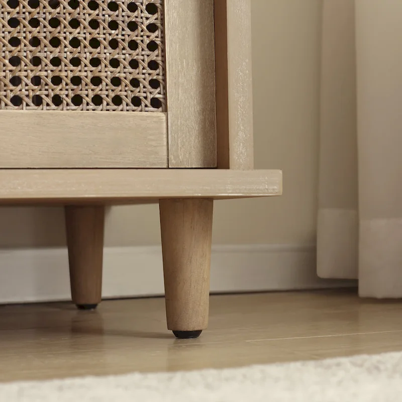 Art Leon Woven Rattan Wicker Accent Cabinet