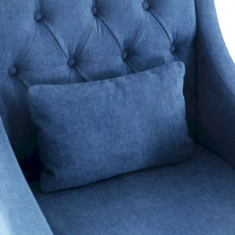 HUIMO Arm Chair Comfy Club Chair with Pillow Beige/ Dark Teal/ Blue