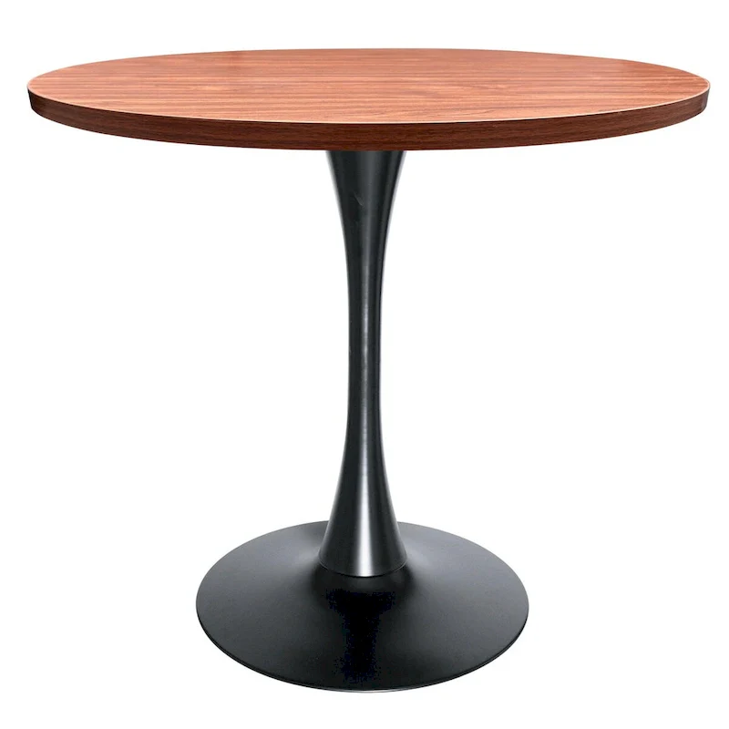 36 Round Dining Table with MDF Top and Black Iron Base