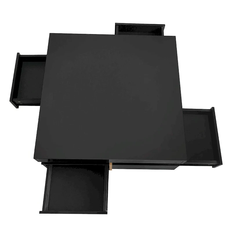 Stylish High Gloss Coffee Table with 4 Drawers