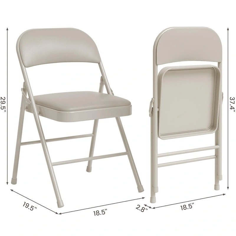 4pcs Folding Chairs With Padded Cushion and Back, Hold Up to 350 Pounds