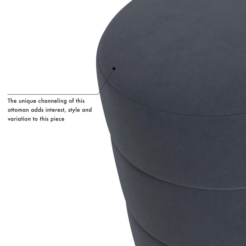 HomePop Upholstered Round Ottoman